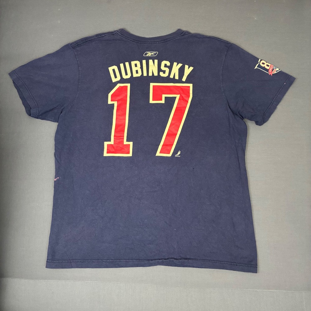 Reebok New York Rangers Dubinsky # 17 Size XXL Blue T-Shirt